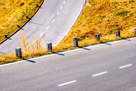 old country road at the european alps