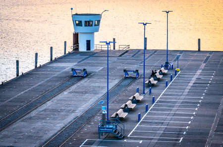 parking lots at a harbor - photoの写真素材