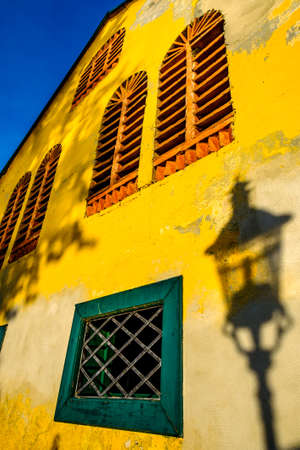typical old facade in italy - tuscanyの写真素材