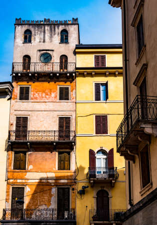 typical old facade in italy - tuscany