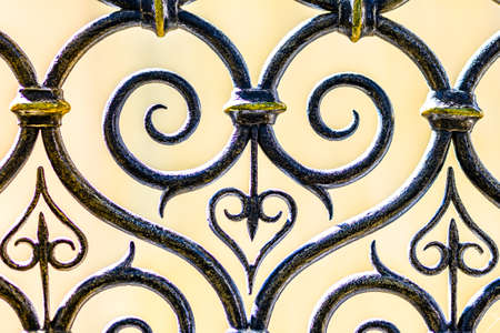 old fence with heart shapesの写真素材