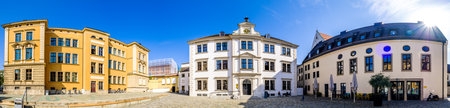Augsburg, Germany - April 17: historic bavarian facades at the old town of Augsburg on April 17,...