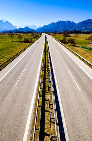 german highway at the alps - A95 before Garmisch-Partenkirchenの写真素材