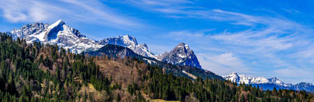 view at the Wamberg mountain - bavaria - Garmisch-Partenkirchenの写真素材