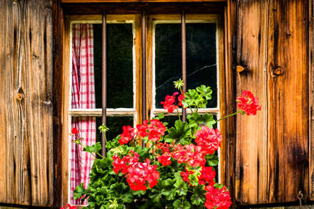 old window at a farmhouse - photoの写真素材