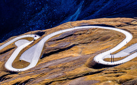 old country road at the european alps
