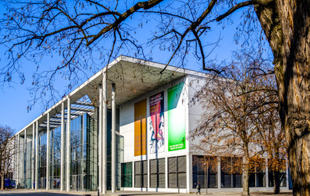 Munich, Germany - January 22: facade of the famous Museum Pinakothek der Moderne in munich on January 22, 2020のeditorial素材