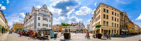 Wittenberg, Germany - June 17: famous old town with historic buildings in Wittenberg on June 17,...