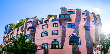 Magdeburg, Germany - June 16: famous Arthouse of the Architect Friedensreich Hundertwasser called "gruene Zitadelle" in Magdeburg on June 16, 2020のeditorial素材