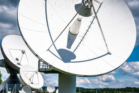 satellite dishes at the earth station in raisting - germany
