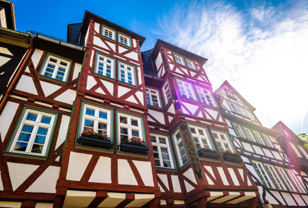 historic buildings at the old town of Wetzlar in Germanyのeditorial素材
