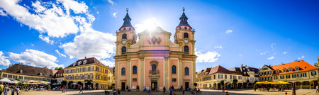 Ludwigsburg, Germany - July 5: historic facades at the old town of Ludwigsburg in Germany on July 5,...
