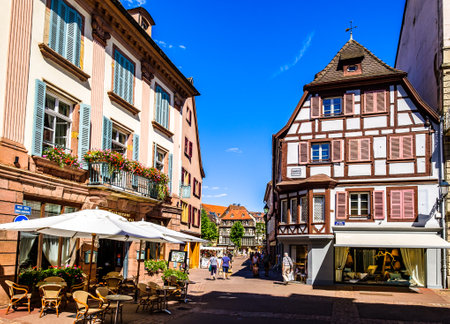Colmar, France - July 9: famous old town with historic halftimbered facades in Colmar on July 9, 2020のeditorial素材