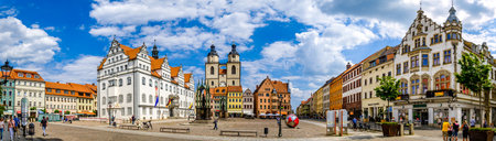 Wittenberg, Germany - June 17: famous old town with historic buildings in Wittenberg on June 17, 2020のeditorial素材