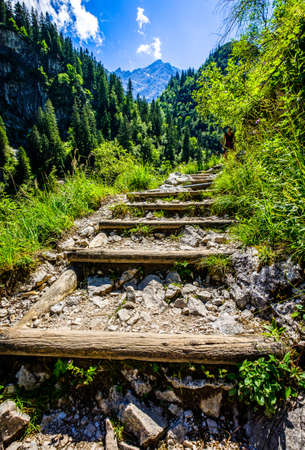 famous hoellental near zugspitze mountain in bavaria - germany