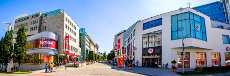 Kempten, Germany - August 5: new shopping buildings at the old town of Kempten im Allgau on August 5, 2020のeditorial素材