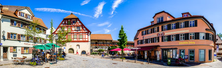 Wangen, Germany - August 6: famous historic buildings in the old town of Wangen on August 6, 2020のeditorial素材