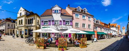Isny, Germany - August 6: Famous old town with historic buildings of Isny im Allgau on August 6, 2020のeditorial素材