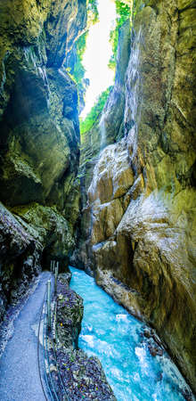 famous partnachklamm gorge in garmisch-partenkirchen - bavaria - germanyの写真素材