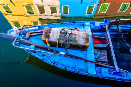 famous old town of Burano near Venice - italyの写真素材