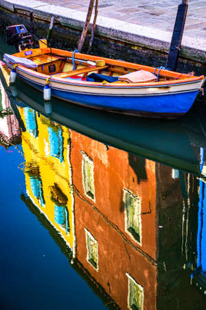 famous old town of Burano near Venice - italyの写真素材