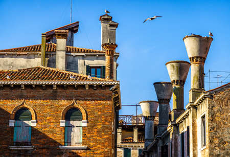 historic buildings in Venice - Italy - near canale grandeの写真素材