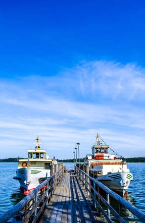 landscape at the Chiemsee lake in bavaria - germanyの写真素材