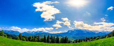 landscape at the wetterstein mountains - bavaria - elmau