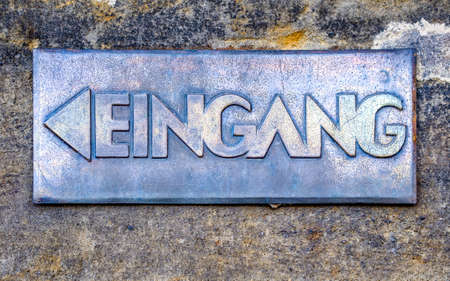 old entrance sign in germany - translation: entranceの写真素材