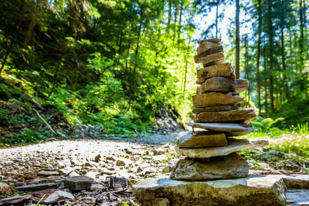 stacked rocks at a park - photoの写真素材