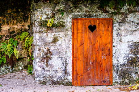historic outhouse at a farm - austriaの写真素材