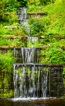 nice waterfall at the european alps