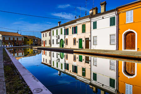 famous old town of Comacchio in italy - near veniceの写真素材