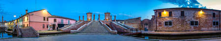 famous historic trepponti bridge in Comacchio - italy