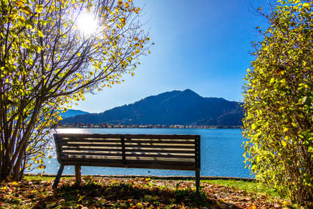 landscape at the Tegernsee Lake - bavaria - germanyの写真素材
