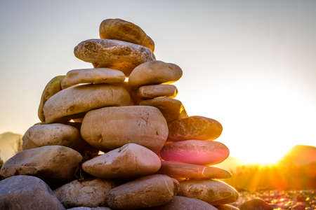 stacked rocks at a park - photoの写真素材