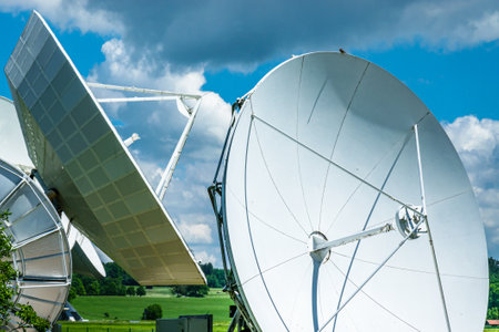satellite dishes at the earth station in raisting - germany