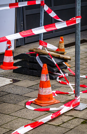 traffic cone at a street - photoの写真素材
