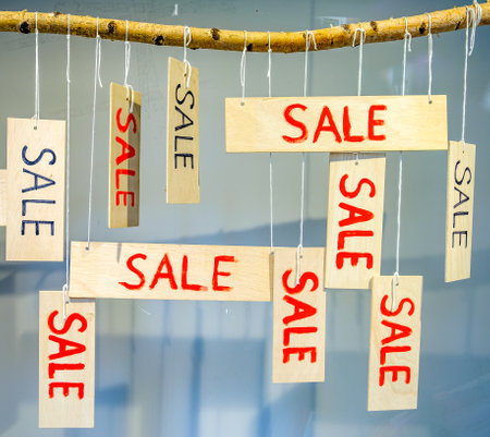 sale sign at a shop - photoの写真素材
