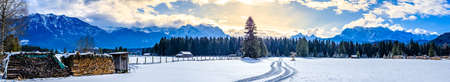 Karwendel and Wetterstein Mountains at Wallgau - Bavaria - germany