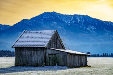 landscape near benediktbeuern in bavaria - germanyの写真素材