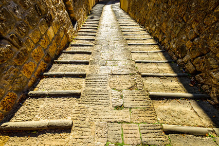 old steps at a historic building - photoの写真素材