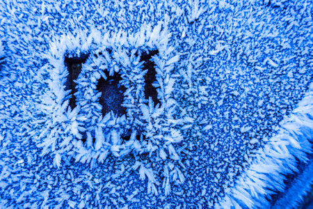 ice structures at wintertime on a motor - photo