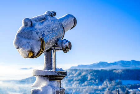 coin operated binocular at a lake
