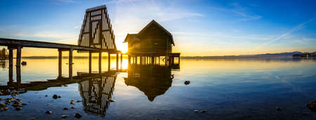small hut at the starnberg lake - bavariaの写真素材