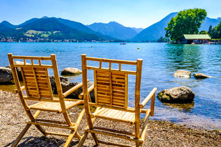 landscape at the lake tegernsee - bavariaの写真素材
