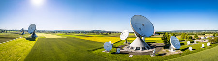 earth communication area in raisting - germanyの写真素材