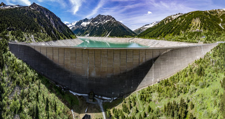 landscape at the Schlegeisspeicher reservoir in Austria