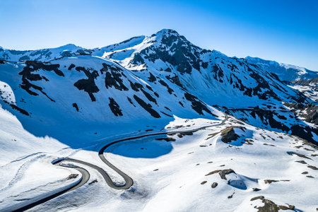 landscape at the Grossglockner Mountain in Austriaの写真素材