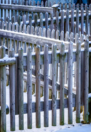 old wooden fence - close upの写真素材